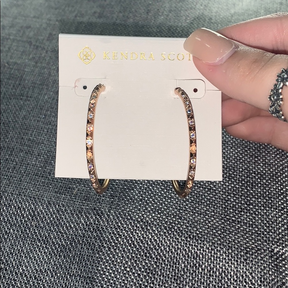 Kendra Scott Rose Gold Diamond Hoops